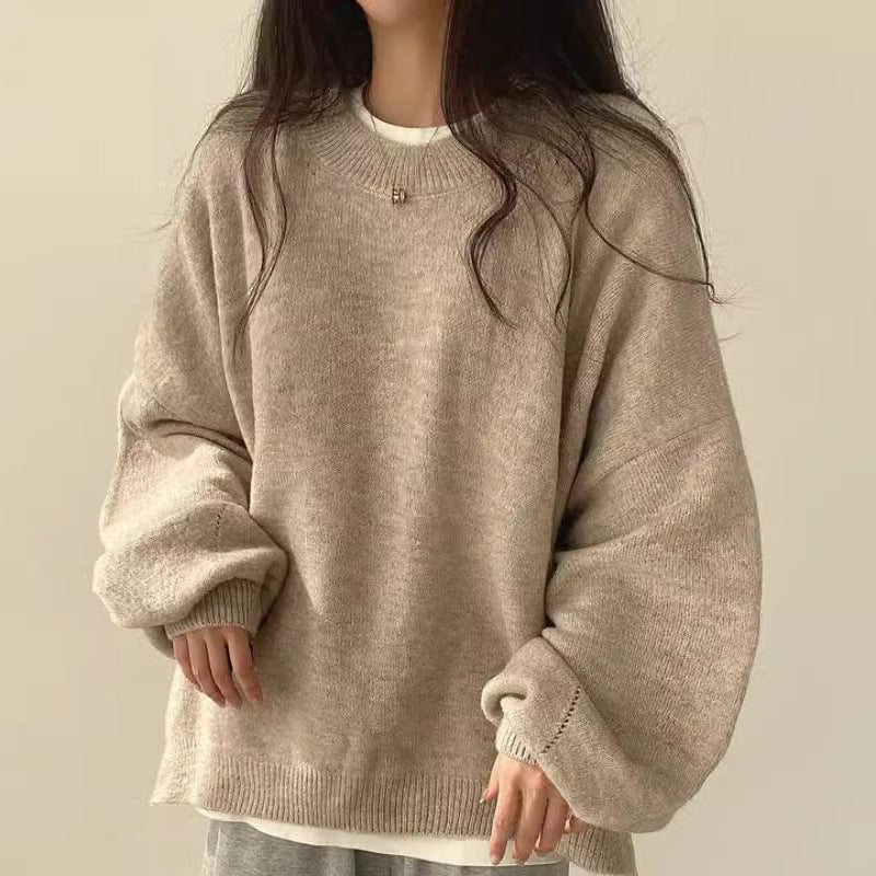 Damen oversized Strickpullover mit weiten Ärmeln und lässigem Schnitt Drune