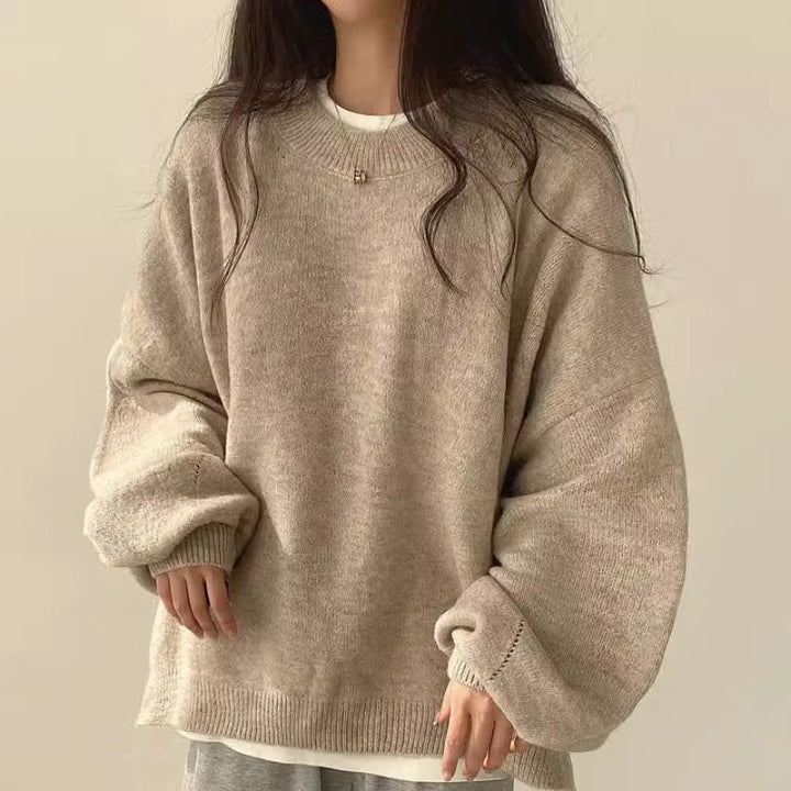 Damen oversized Strickpullover mit weiten Ärmeln und lässigem Schnitt Drune