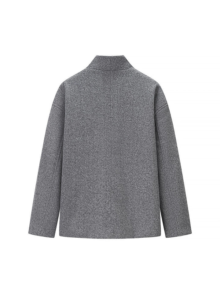 Damen elegante Winterjacke mit doppelter Knopfleiste und Stehkragen Drune