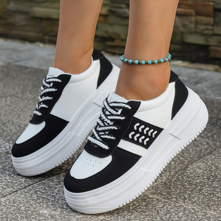 Damen Plattform-Sneaker mit atmungsaktivem Obermaterial und rutschfester Sohle Drune