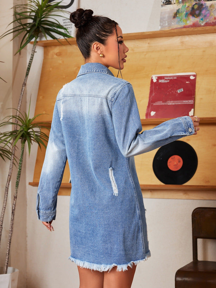 Drune | Zerrissene Jeansjacke für Frauen - Stylisch und Lässig