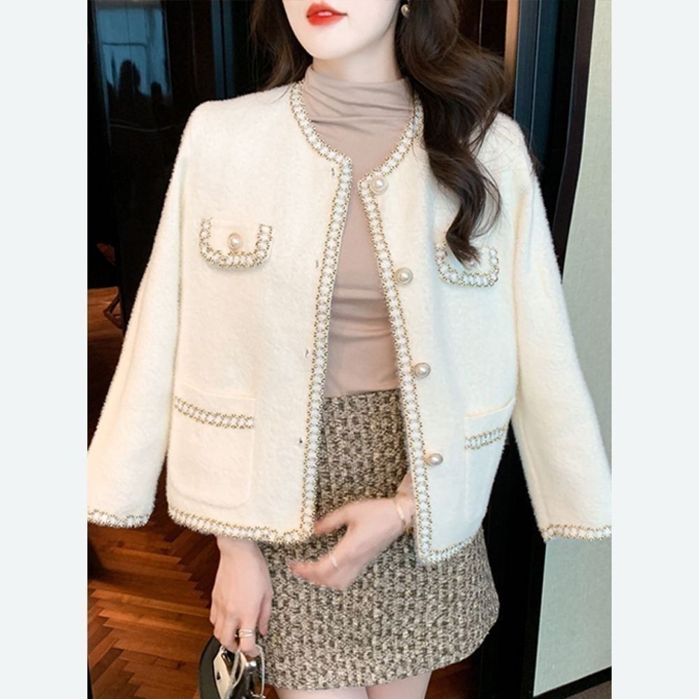 Damen Elegante kurzärmelige Jacke mit Schmuckdetails Drune