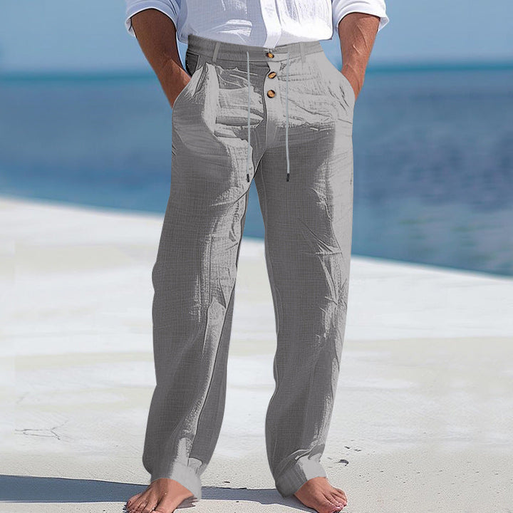 Herren lässige Hose mit hohem Bund und bequemen Taschen Heidi-Mode