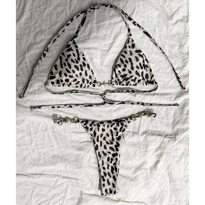 Damen Triangel-Bikini mit modischen Kettendetails Drune