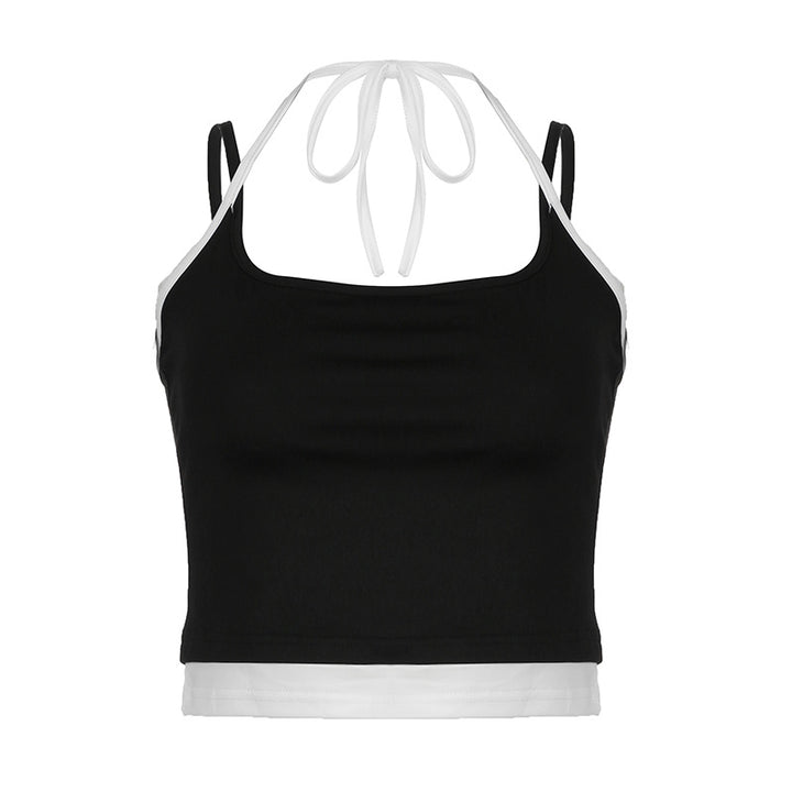 Damen Sportliches Crop-Top mit verstellbaren Trägern und neutralem Design Drune