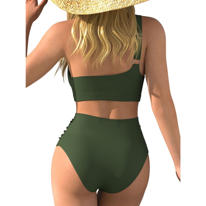 Damen Hochgeschnittener Bikini mit asymmetrischem Oberteil Drune
