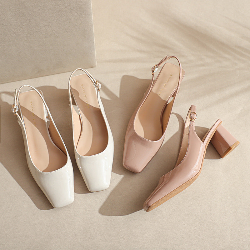 Frauen Schicke Slingback-Absätze mit Chunky Blockabsatz Drune