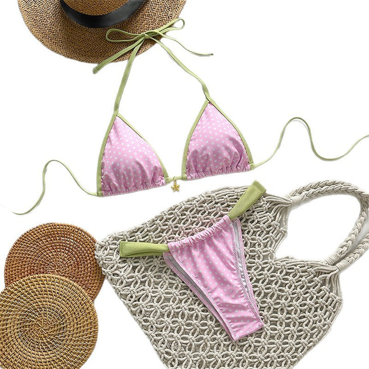 Damen Triangel-Bikini mit stilvollen Punktemuster Drune