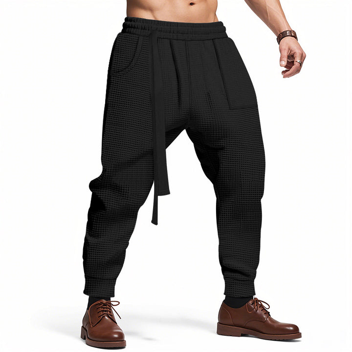 Herren lässige Struktur-Sweatpants mit verstellbarem Kordelzug Drune