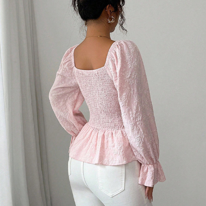 Damen Bluse mit Rüschendetails und tailliertem Schnitt Drune
