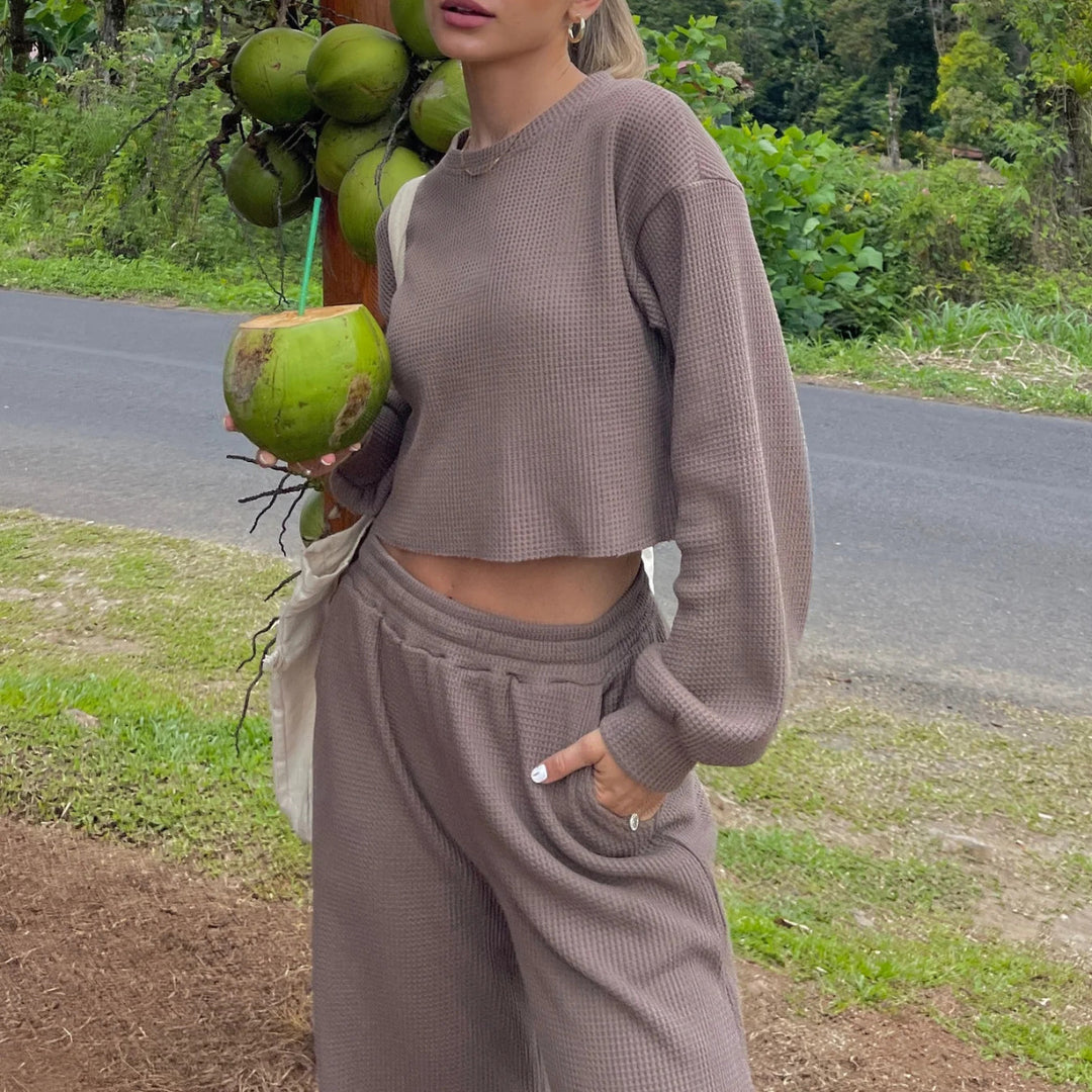 Damen lässiger und eleganter Strickanzug Drune
