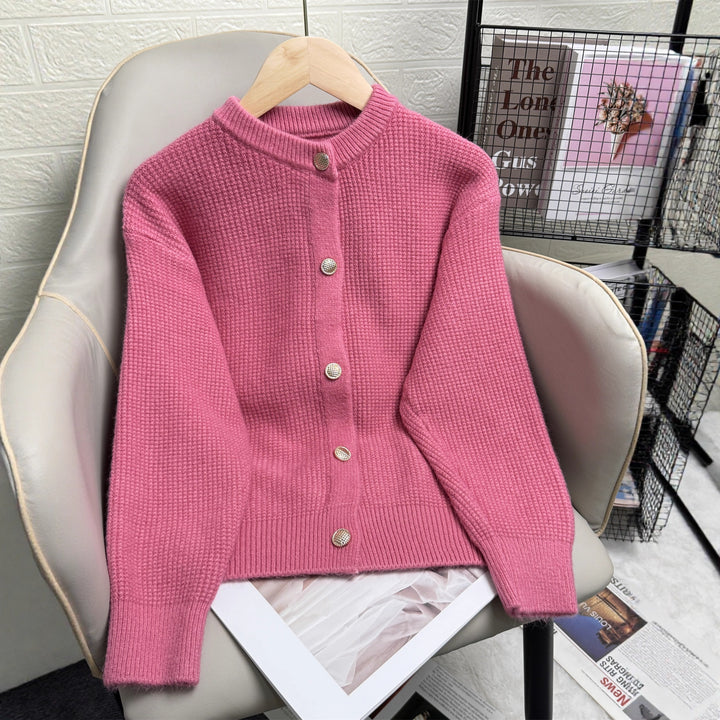 Damen Strickjacke mit Knopfdetails und modernem Strukturmuster Drune