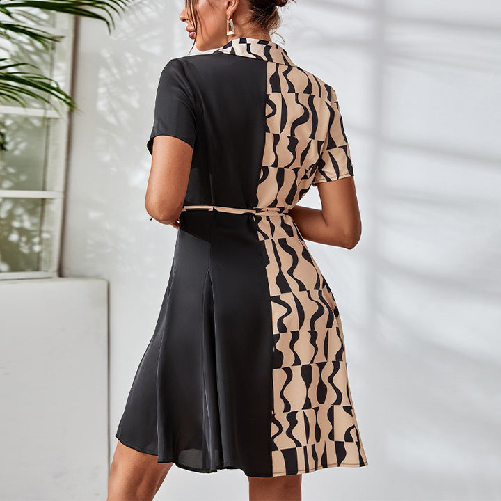 Damen Hemdkleid mit modernem Mustermix und taillierbarem Gürtel Drune