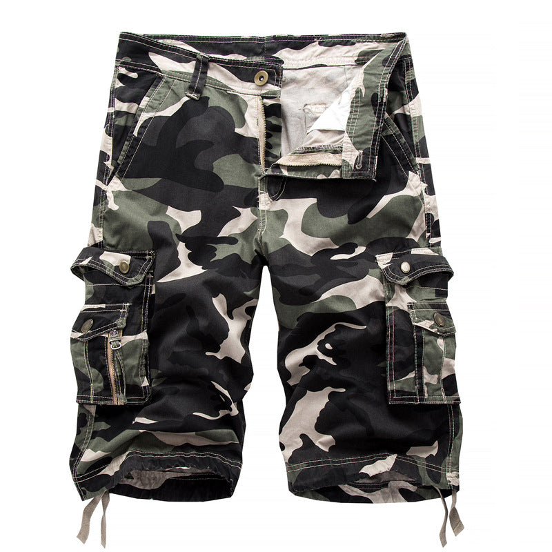 Herren Cargo-Shorts mit Utility-Taschen und verstellbarem Bund Drune