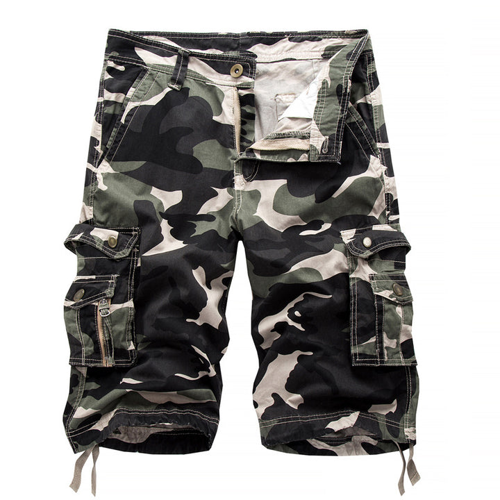 Herren Cargo-Shorts mit Utility-Taschen und verstellbarem Bund Drune