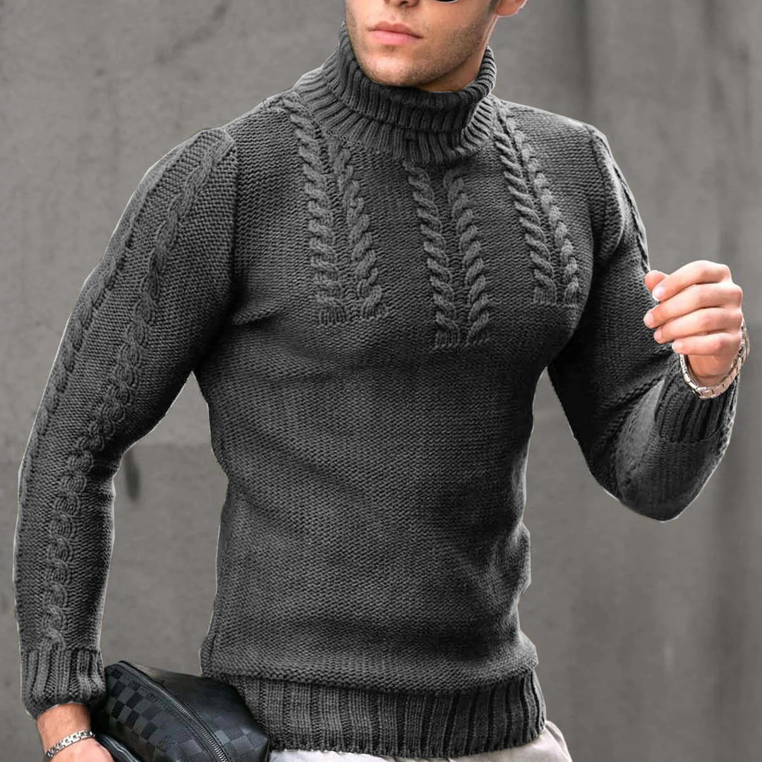 Herren Strickpullover mit hochstehendem Kragen Drune