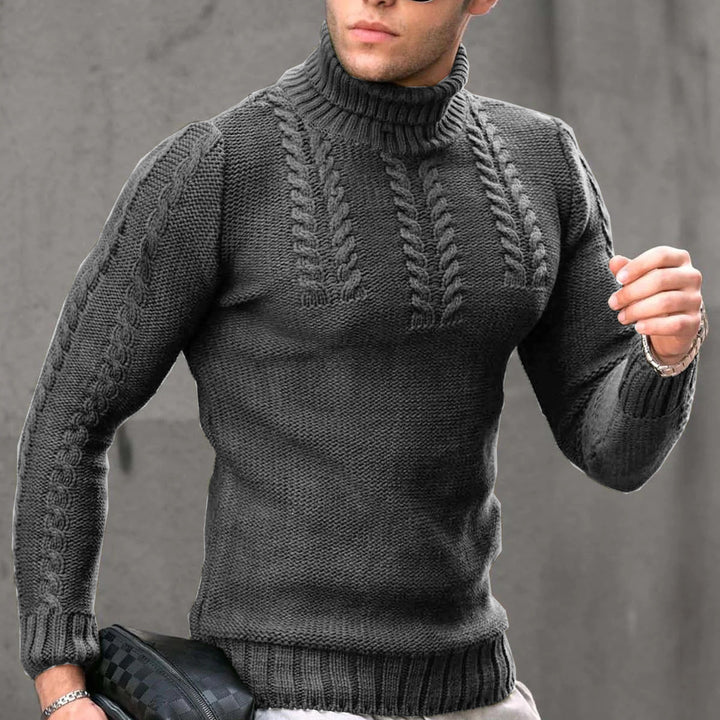 Herren Strickpullover mit hochstehendem Kragen Drune