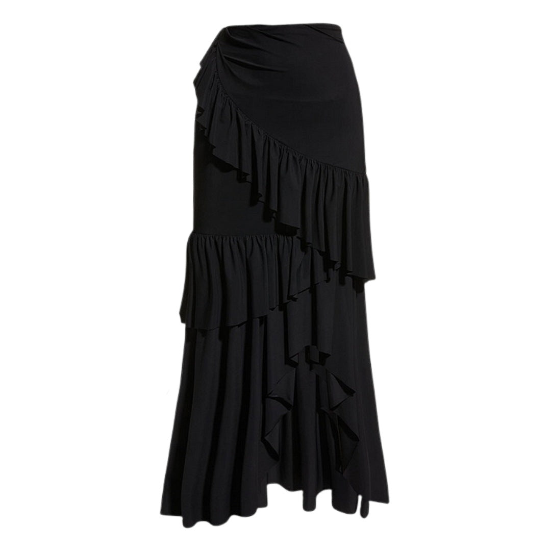 Damen One-Shoulder Badeanzug mit Volantrock Drune