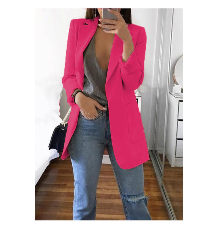Damen eleganter Blazer mit tailliertem Schnitt und praktischen Taschen Drune