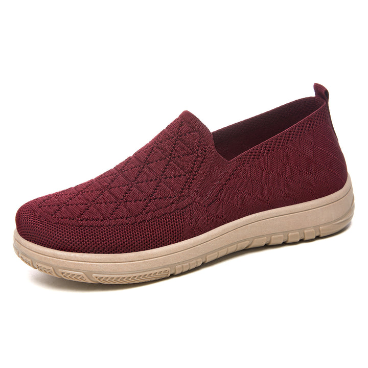 Damen nan atmungsaktiver Strick-Slipper mit orthopädischer Stoßdämpfung und flexibler Profilsohle Drune