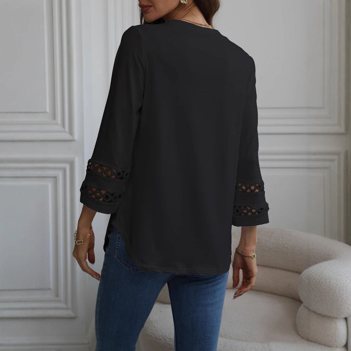Damen modisches Oberteil mit eleganten Lochdetails Drune