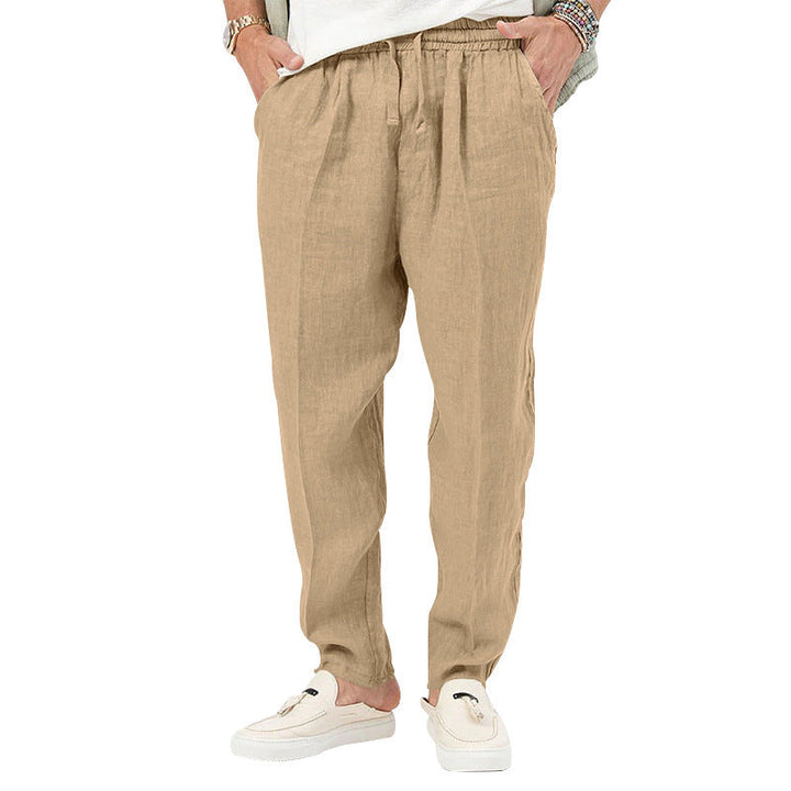 Herren Leichte Leinenhose mit elastischem Bund und praktischen Eingrifftaschen Drune