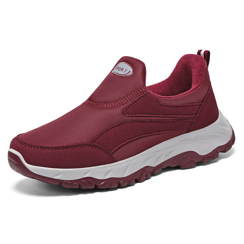 Damen nan sportlicher Slip-On Trekking-Sneaker mit atmungsaktivem Textiloberteil, elastischem Einstieg und profiliertem Outdoor-Laufsohle Drune