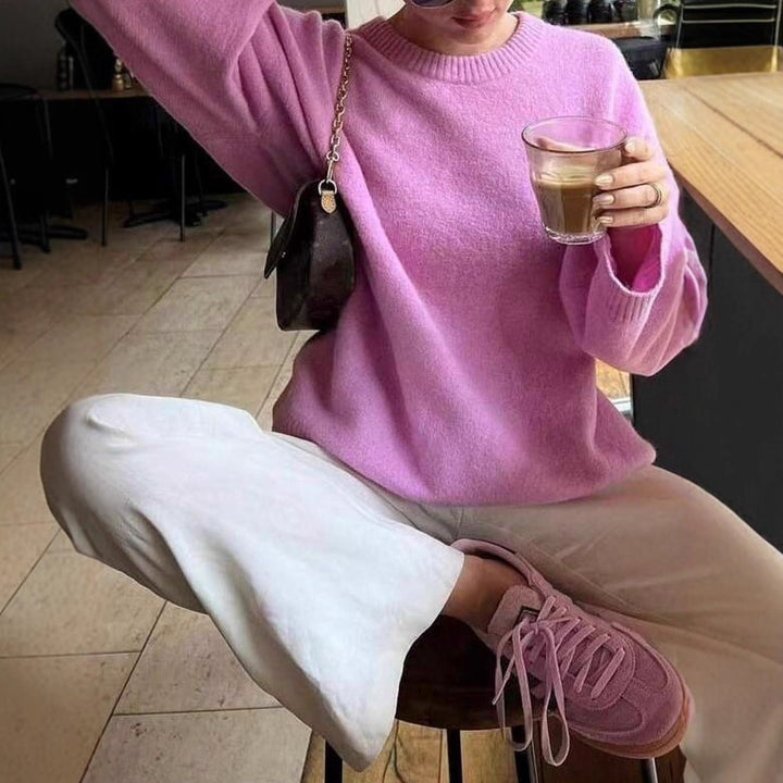 Damen Weicher Oversized-Pullover aus hochwertiger Wolle Drune