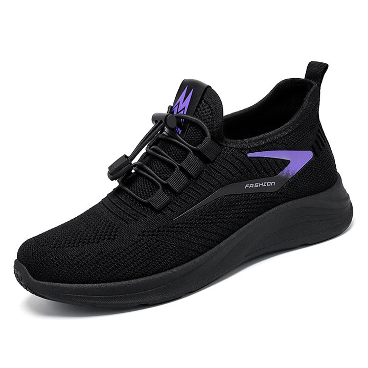 Damen nan leichte Strick-Sneaker mit Schnellverschluss, atmungsaktiver Sockenkonstruktion und stoßdämpfender EVA-Sohle Drune