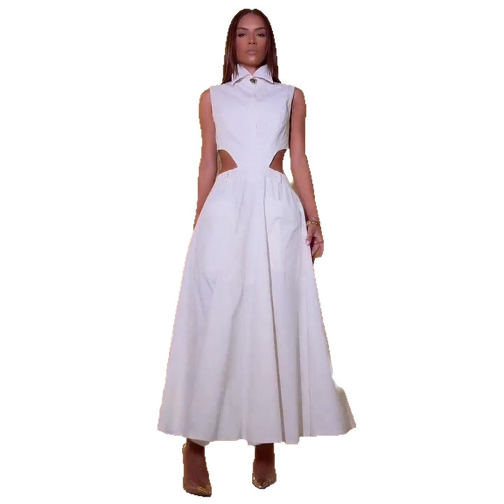 Damen Maxikleid mit raffinierten Cut-Outs und modernem Hemdblusenstil Drune