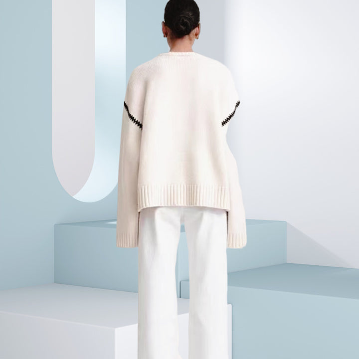 Damen Klassischer Strickpullover mit modischen Raglanärmeln und weitem Schnitt Drune