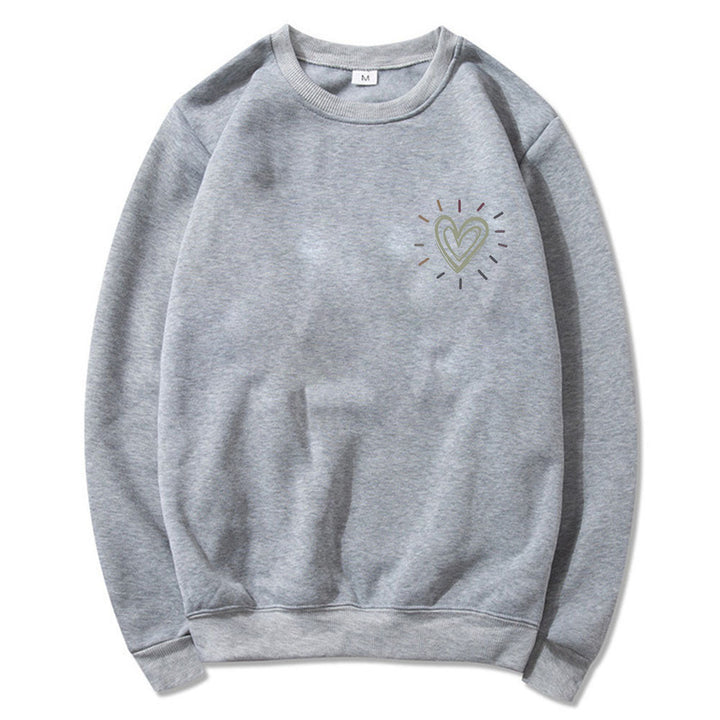 Damen Oversized Sweatshirt mit niedlichem Herzmotiv und lässigem Schnitt Drune