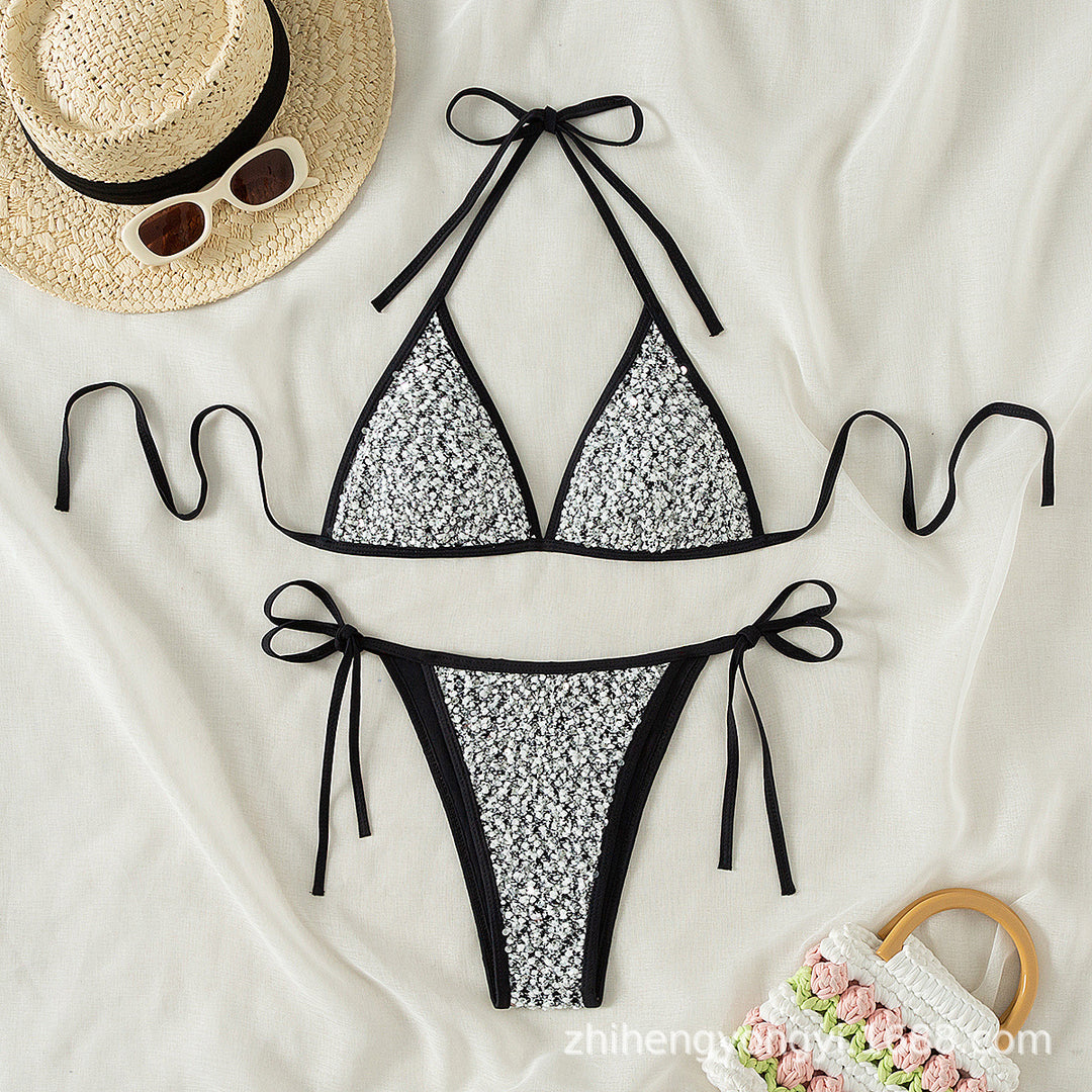 Damen Triangel-Bikini mit funkelndem Detail Drune