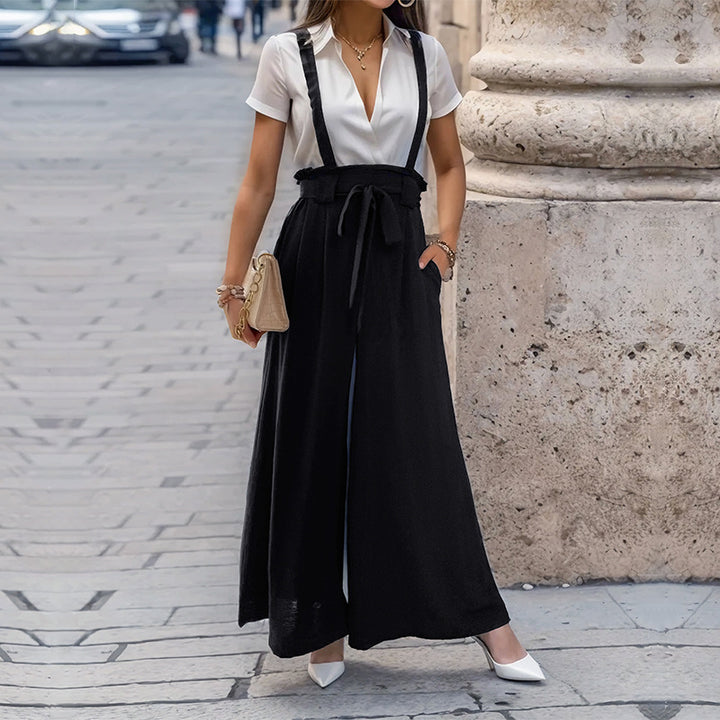 Damen stylischer Jumpsuit mit verstellbaren Trägern und elegantem Taillenband Drune
