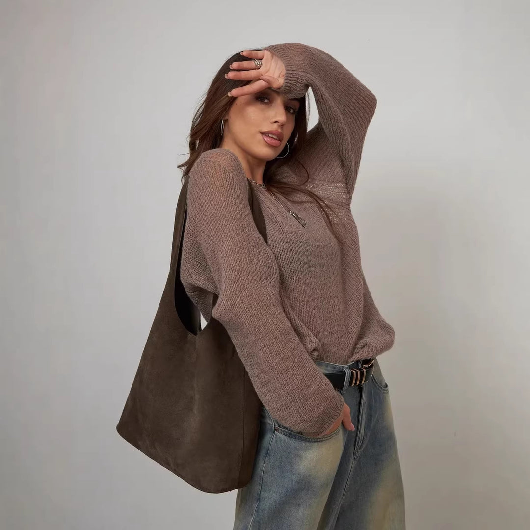 Damen lässiger Pullover mit lässiger Struktur und weichem Material Drune