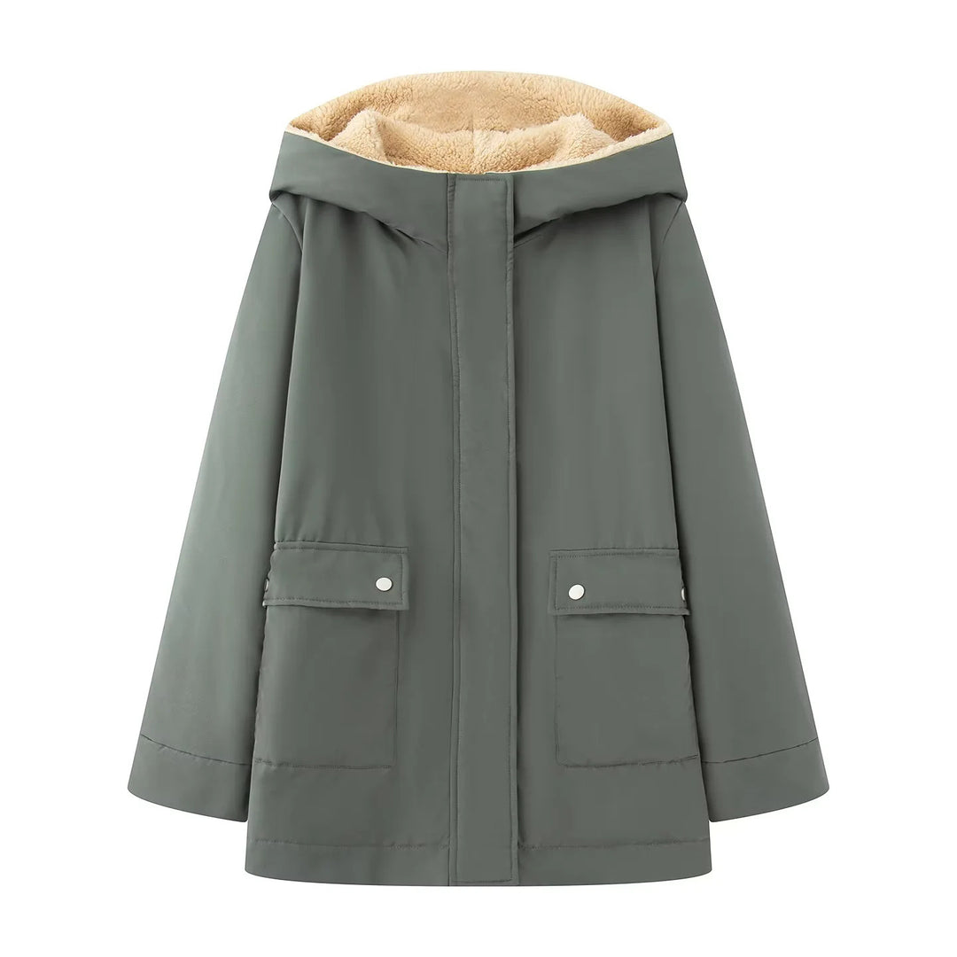 Damen gesteppte Übergangsjacke mit weichem Innenfutter und praktischem Kapuzen-Design Drune