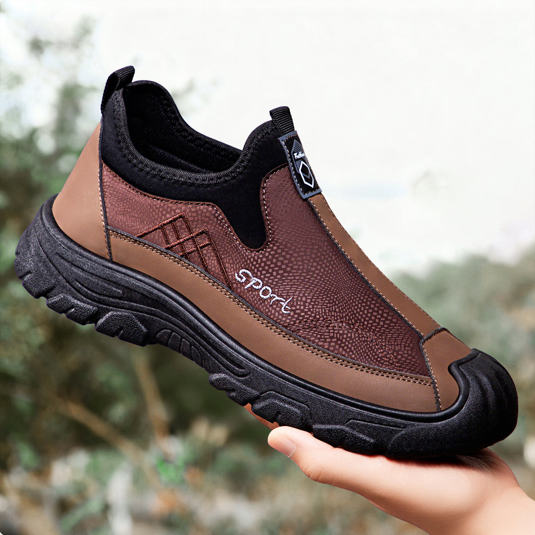 Herren nan robuster Slip-On Arbeitssneaker mit verstärkter Zehenkappe, rutschfester Profilsohle und elastischem Einstieg Drune