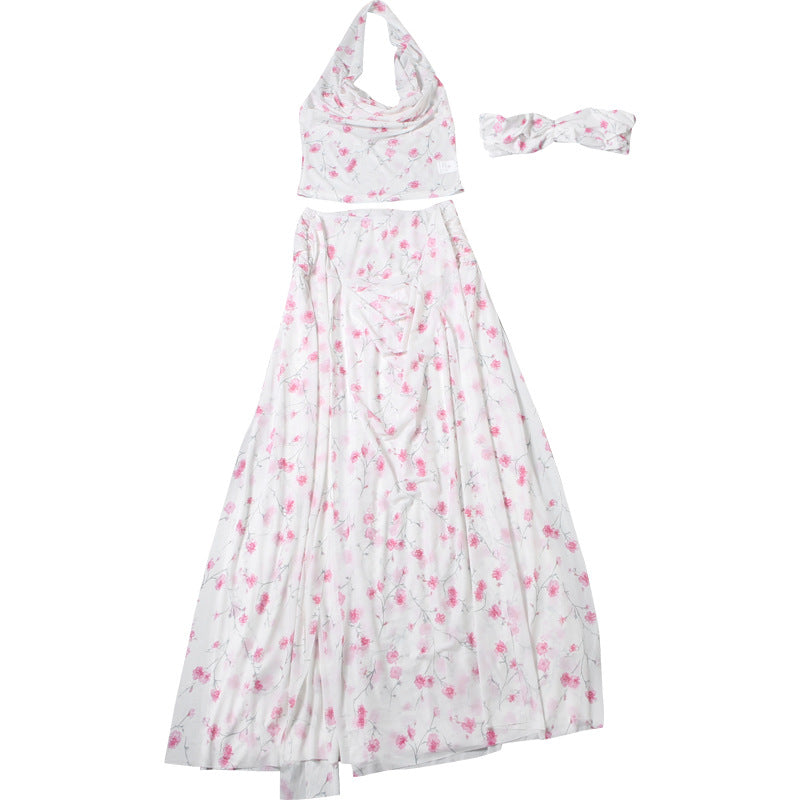 Damen Maxikleid mit floralem Drapierungsdesign Drune