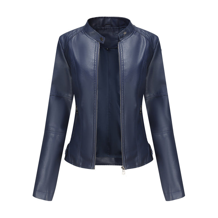 Drune - Damen schlichte Kunstlederjacke für einen kantigen Look