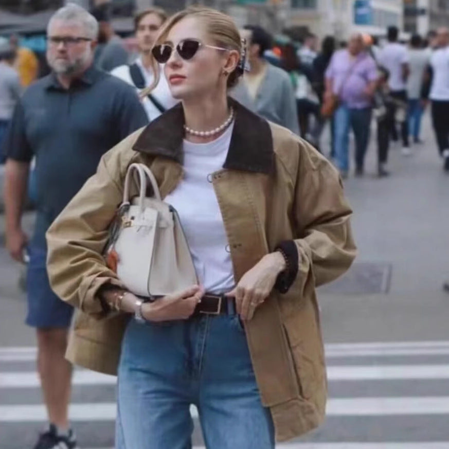 Damen Übergangsjacke mit schickem Stehkragen und praktischen Taschen Drune