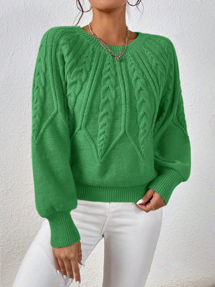 Damen Grobstrickpullover mit detailverliebtem Zopfmuster und weitem Schnitt Drune
