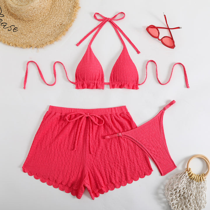 Damen Bikini-Set mit hohem Bund und sanfter Raffung Drune