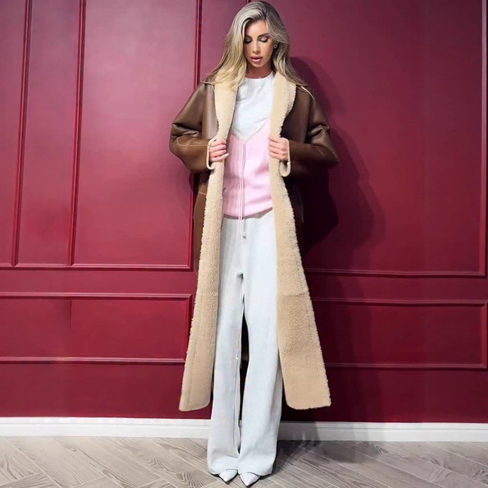 Damen lange, gefütterte Trenchcoatjacke Drune