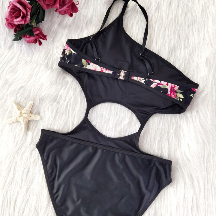 Damen Einteiler-Badeanzug mit floralem Druck Drune