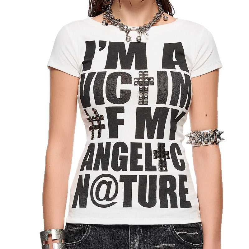 Damen T-Shirt mit kreativem grafischen Aufdruck Drune
