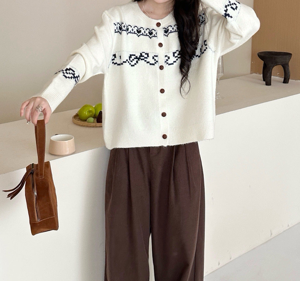 Damen Kuscheliger Strickcardigan mit einzigartigem Muster Drune