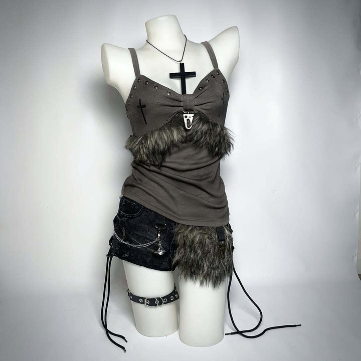 Damen Kreatives Top mit dekorativen Rüschen und schulterfreiem Design Drune