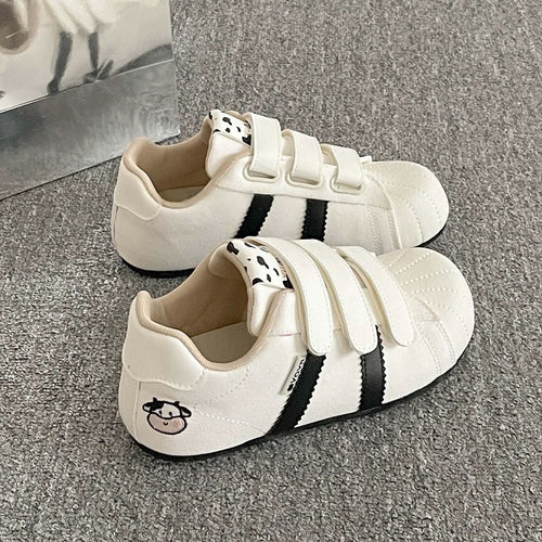 Damen Sneakers mit praktischen Klettverschlüssen und lustigen Tiermotiven Drune