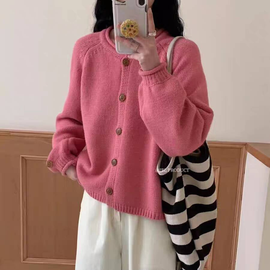 Damen Strickjacke mit asymmetrischem Schnitt und großzügigen Ballonärmeln Drune