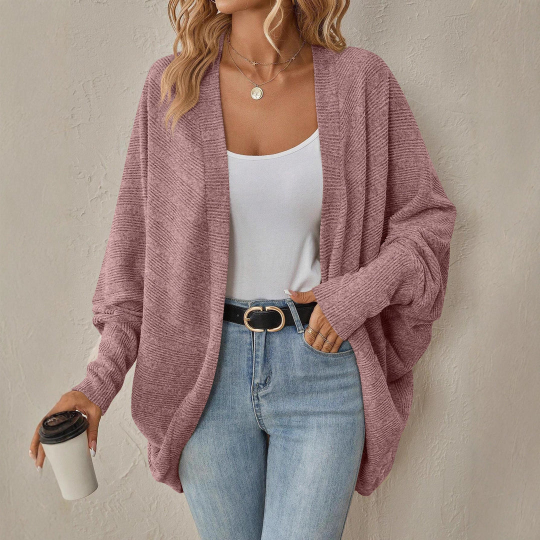 Damen lässiger Strickcardigan mit überschnittenen Schultern und weitem Schnitt Drune